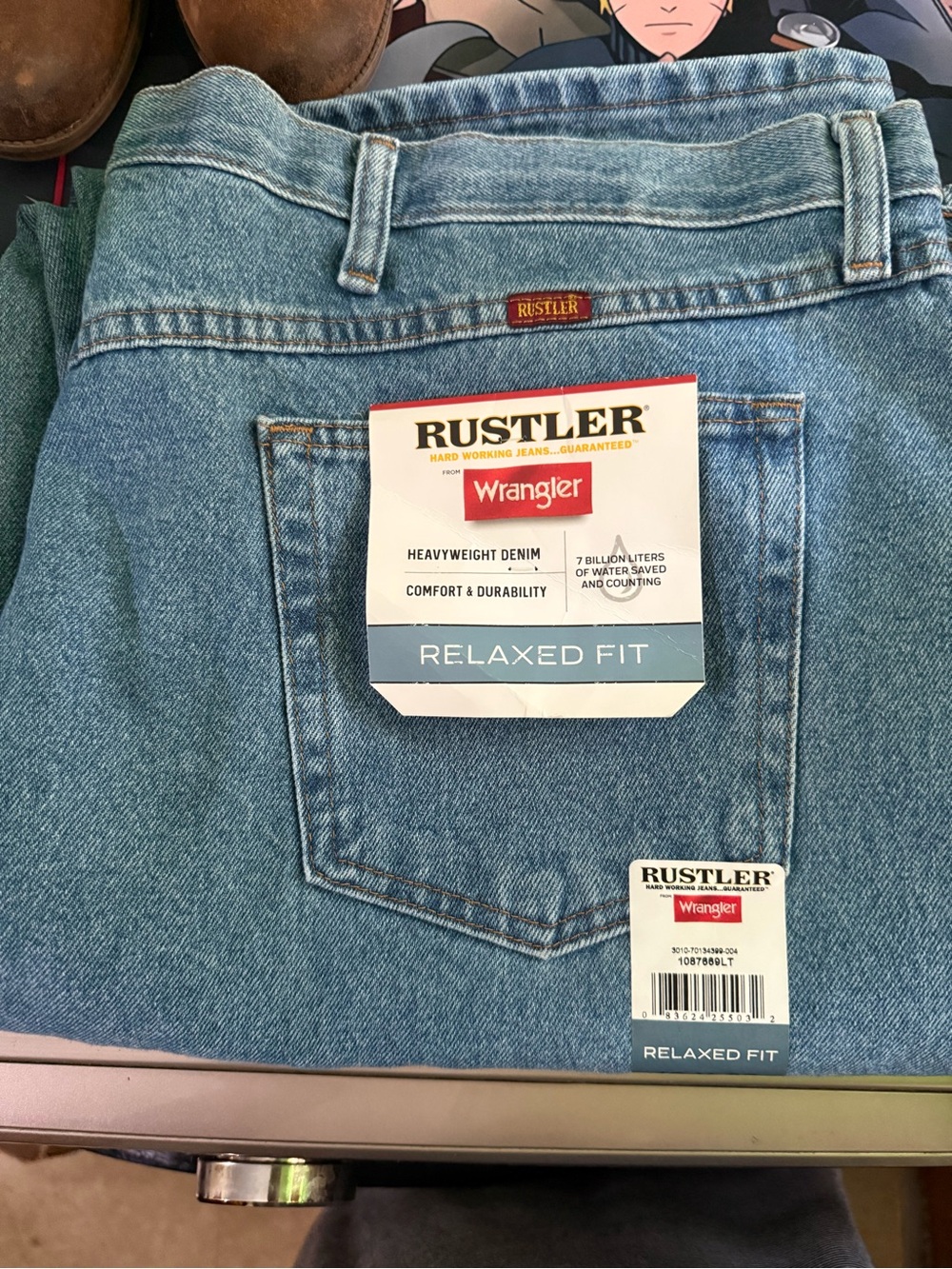 Rustler Big & Tall Men’s Relaxed Fit Light Blue Denim Jeans